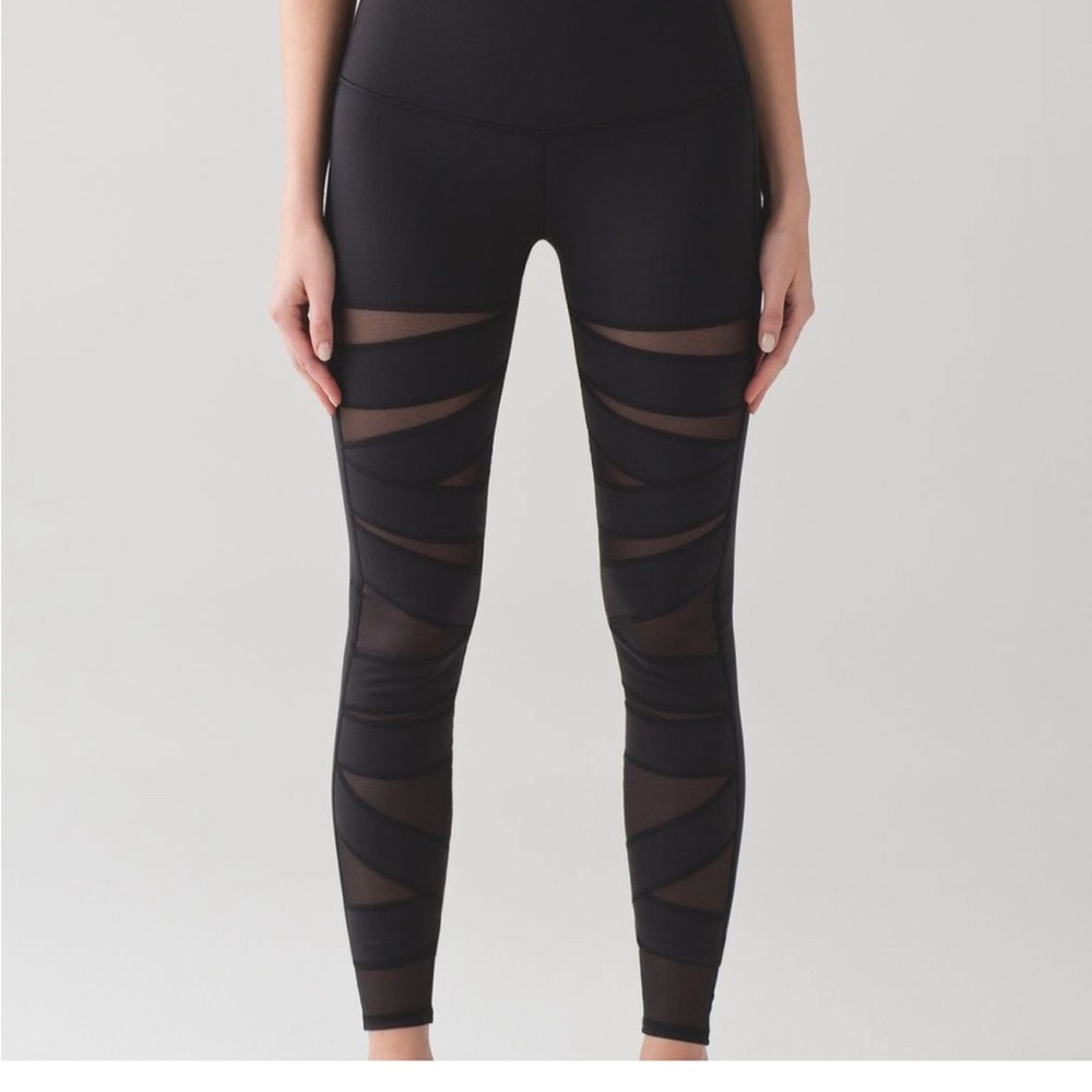 Lululemon Black High-Rise Mesh Leggings